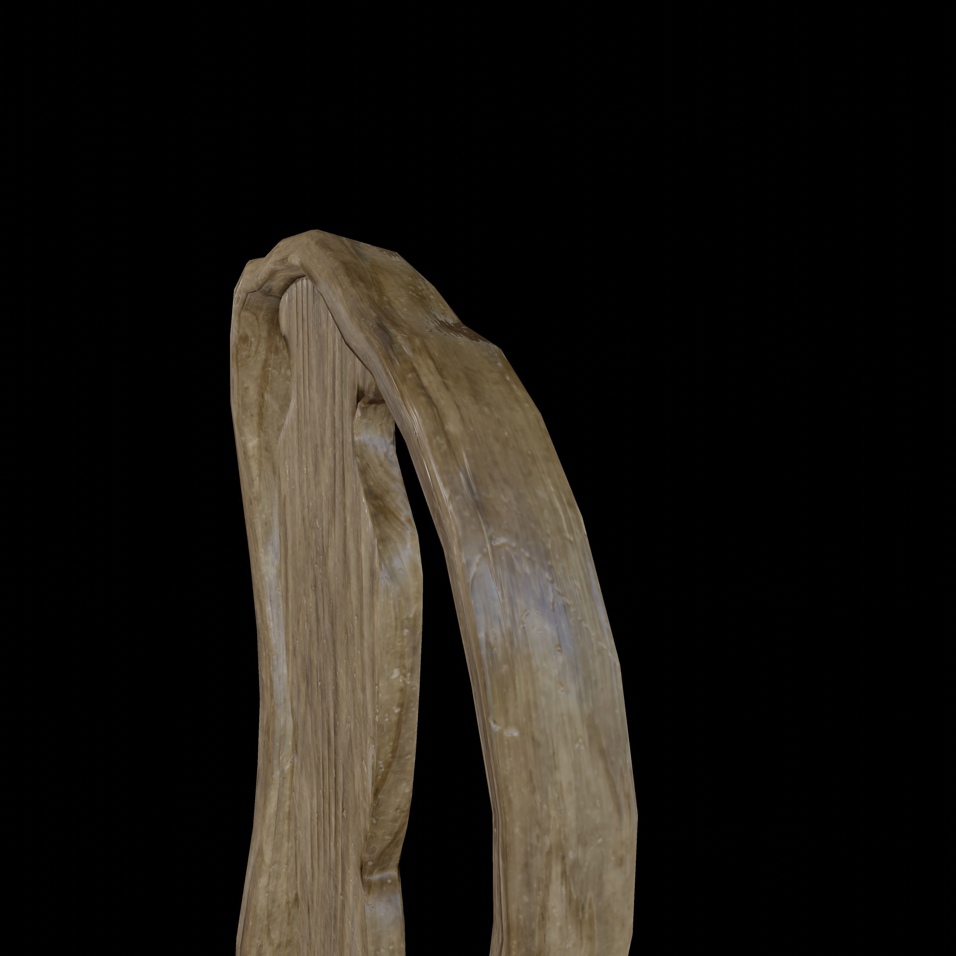 Low-Poly 3D Antique Chair Free low-poly 3D model_3