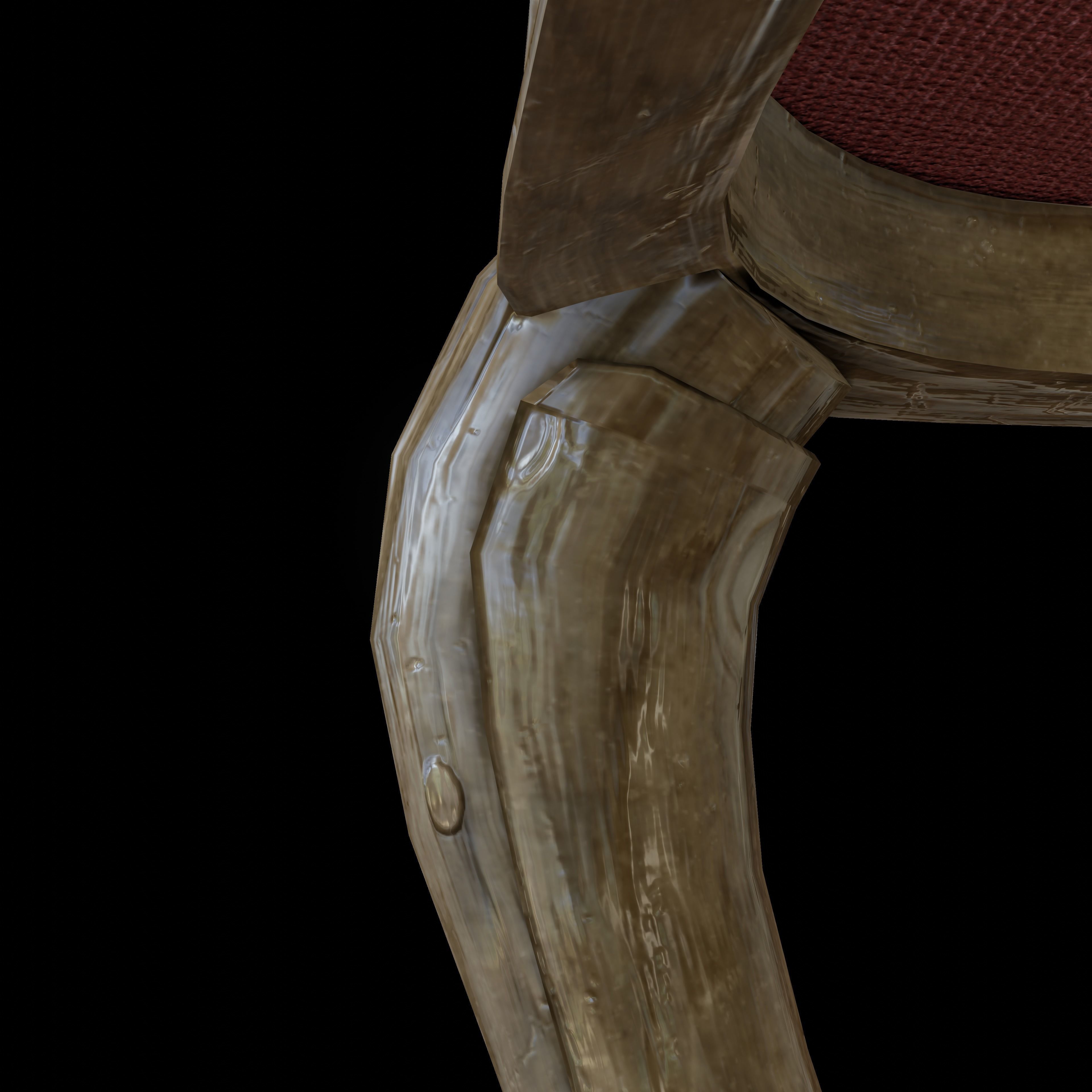 Low-Poly 3D Antique Chair Free low-poly 3D model_5