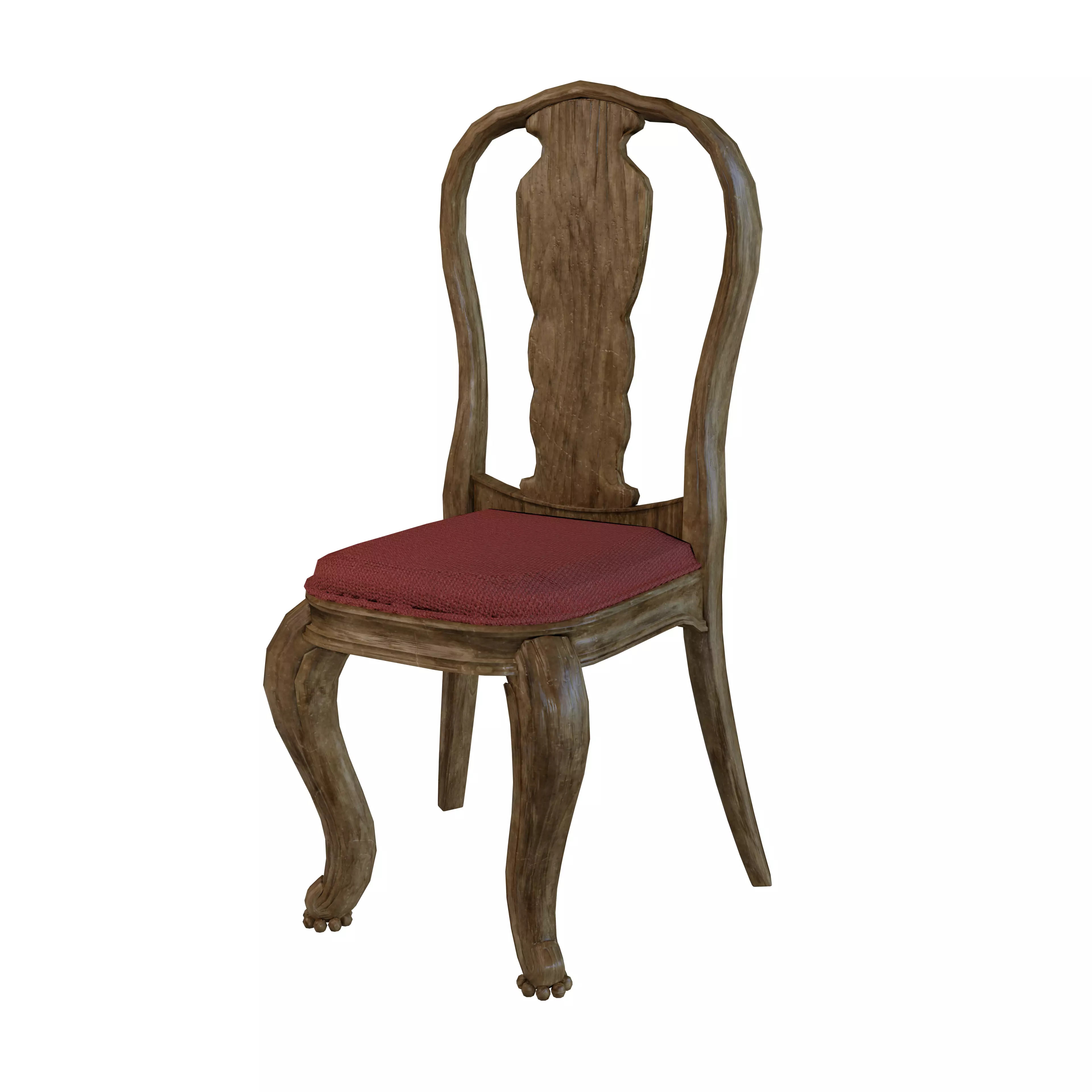 Low-Poly 3D Antique Chair Free low-poly 3D model_0