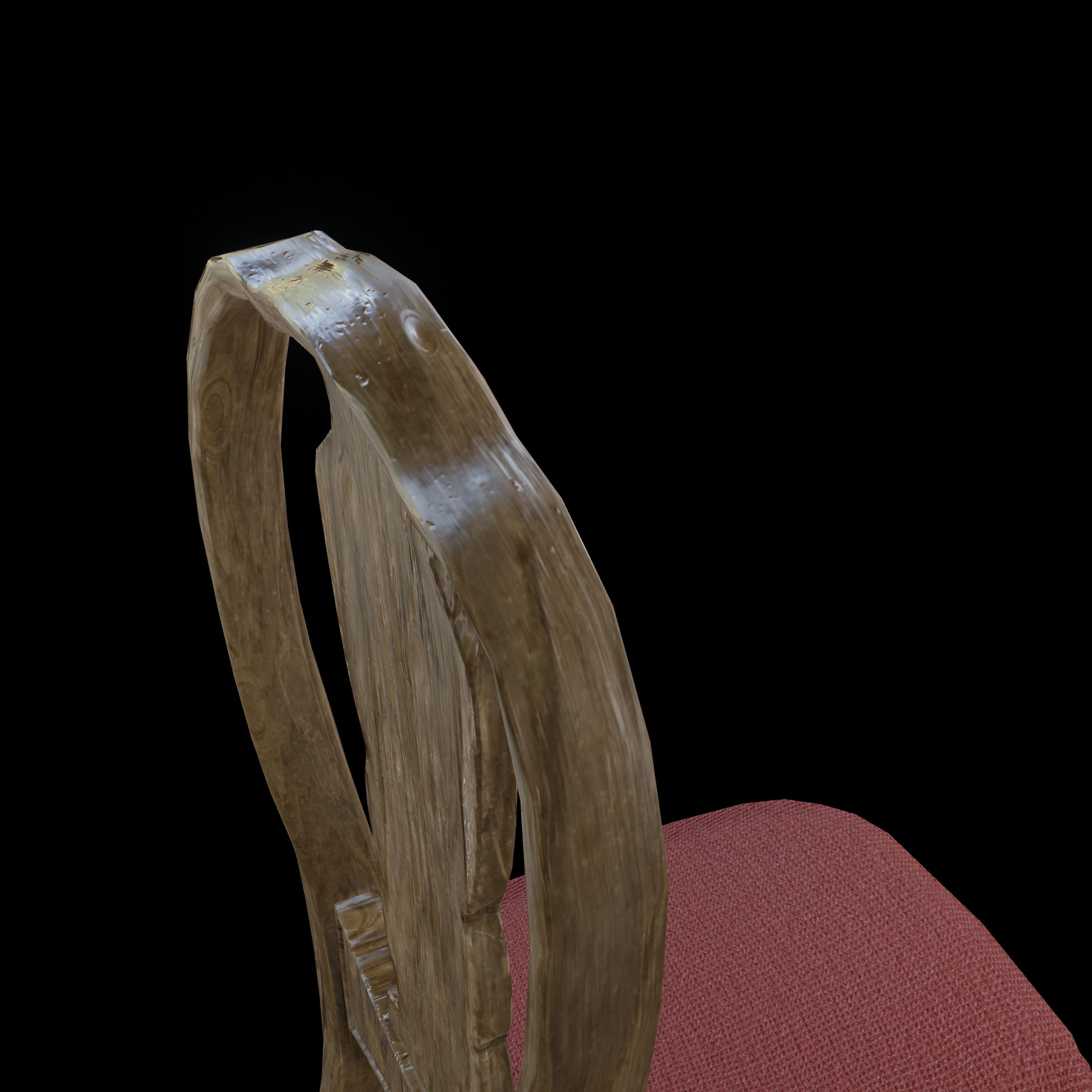 Low-Poly 3D Antique Chair Free low-poly 3D model_6
