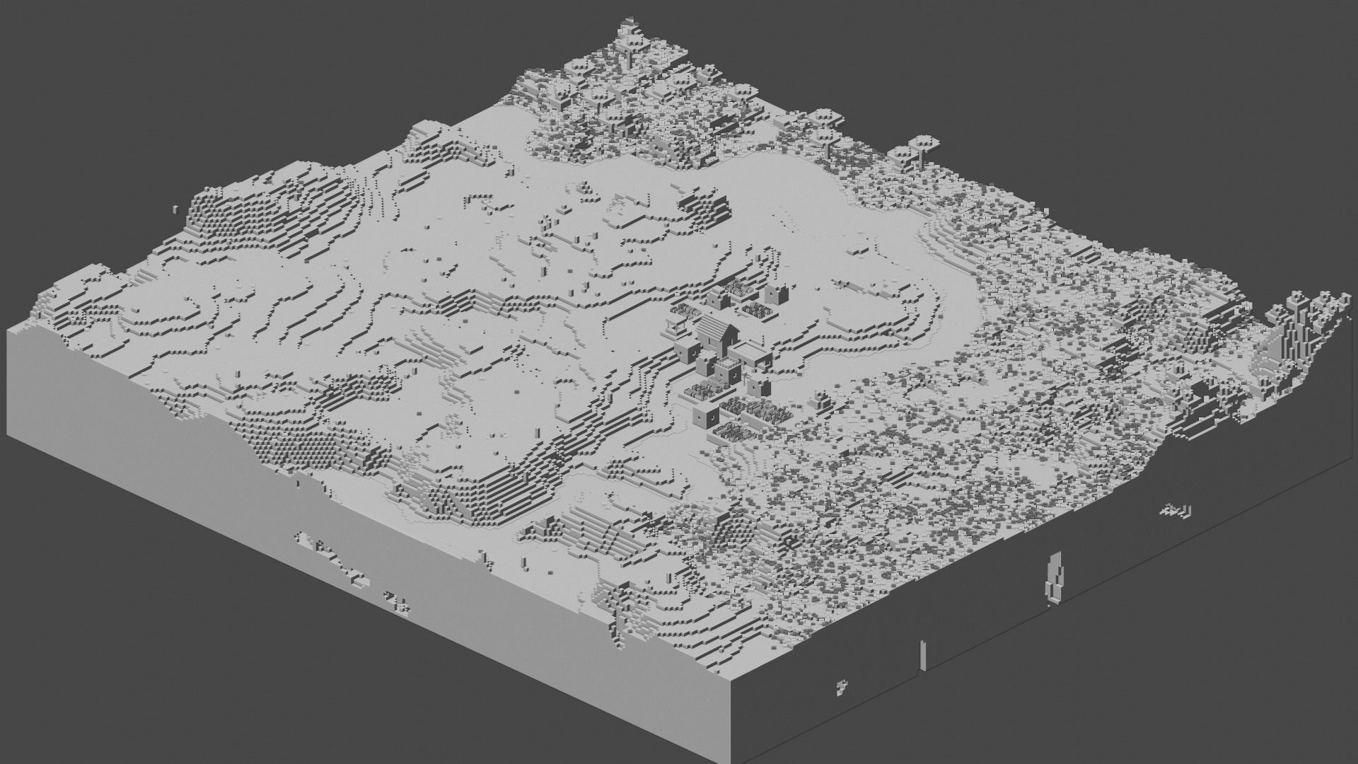 Minecraft Village Low-poly 3D model_5