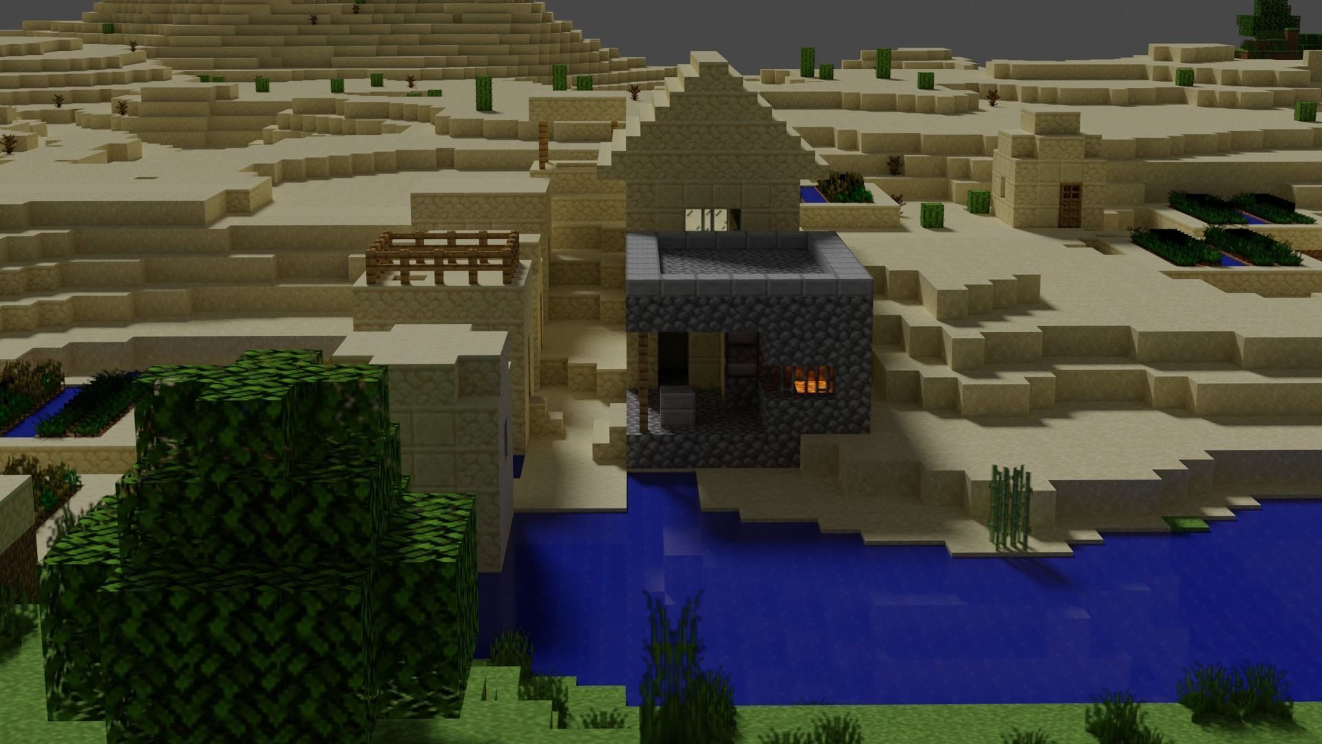 Minecraft Village Low-poly 3D model_2