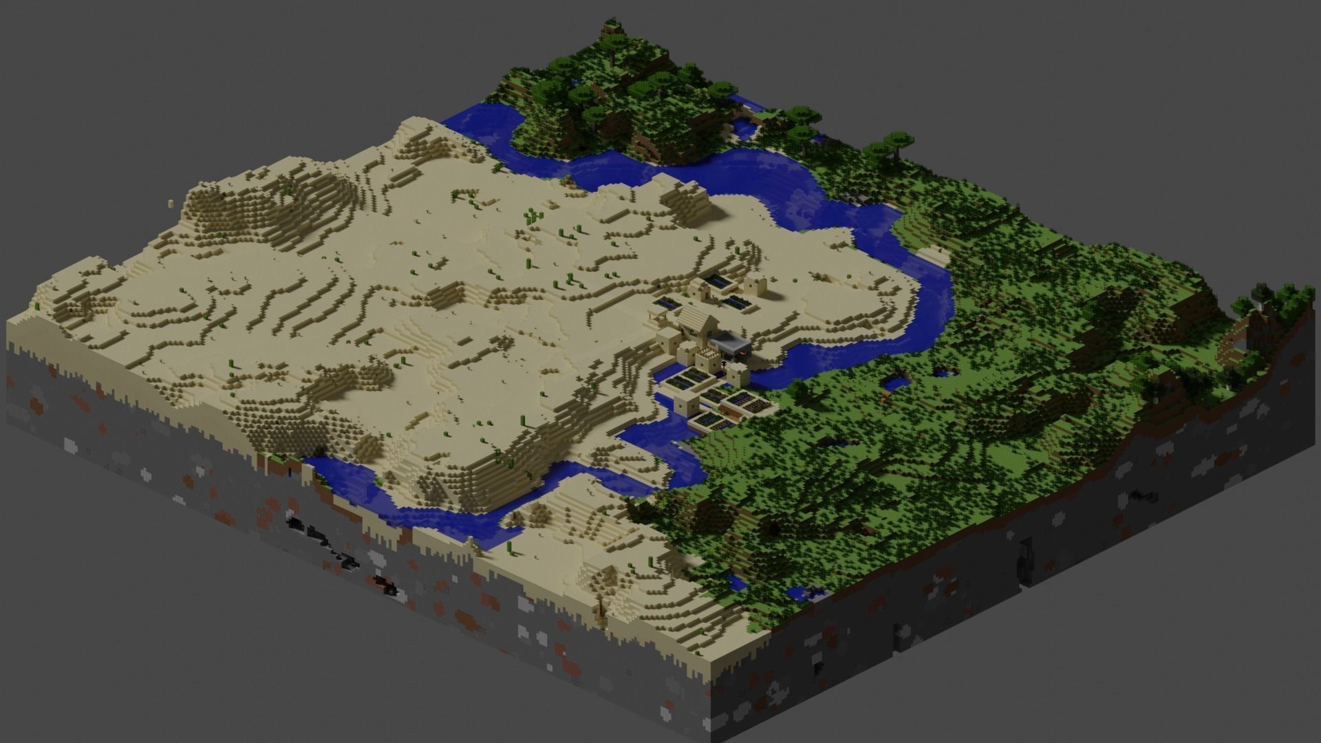 Minecraft Village Low-poly 3D model_3