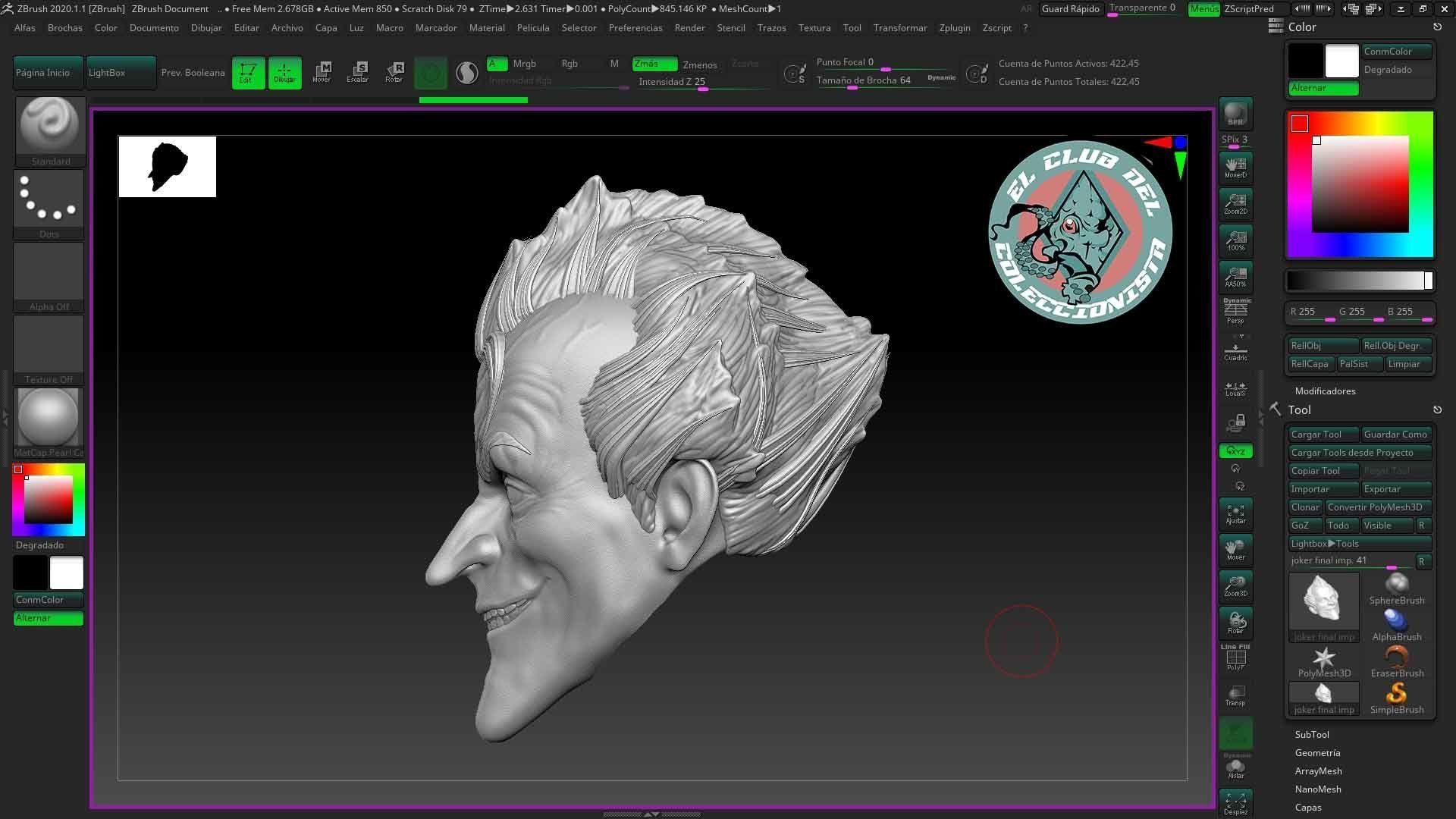 joker head head sculpt  3D print model_3
