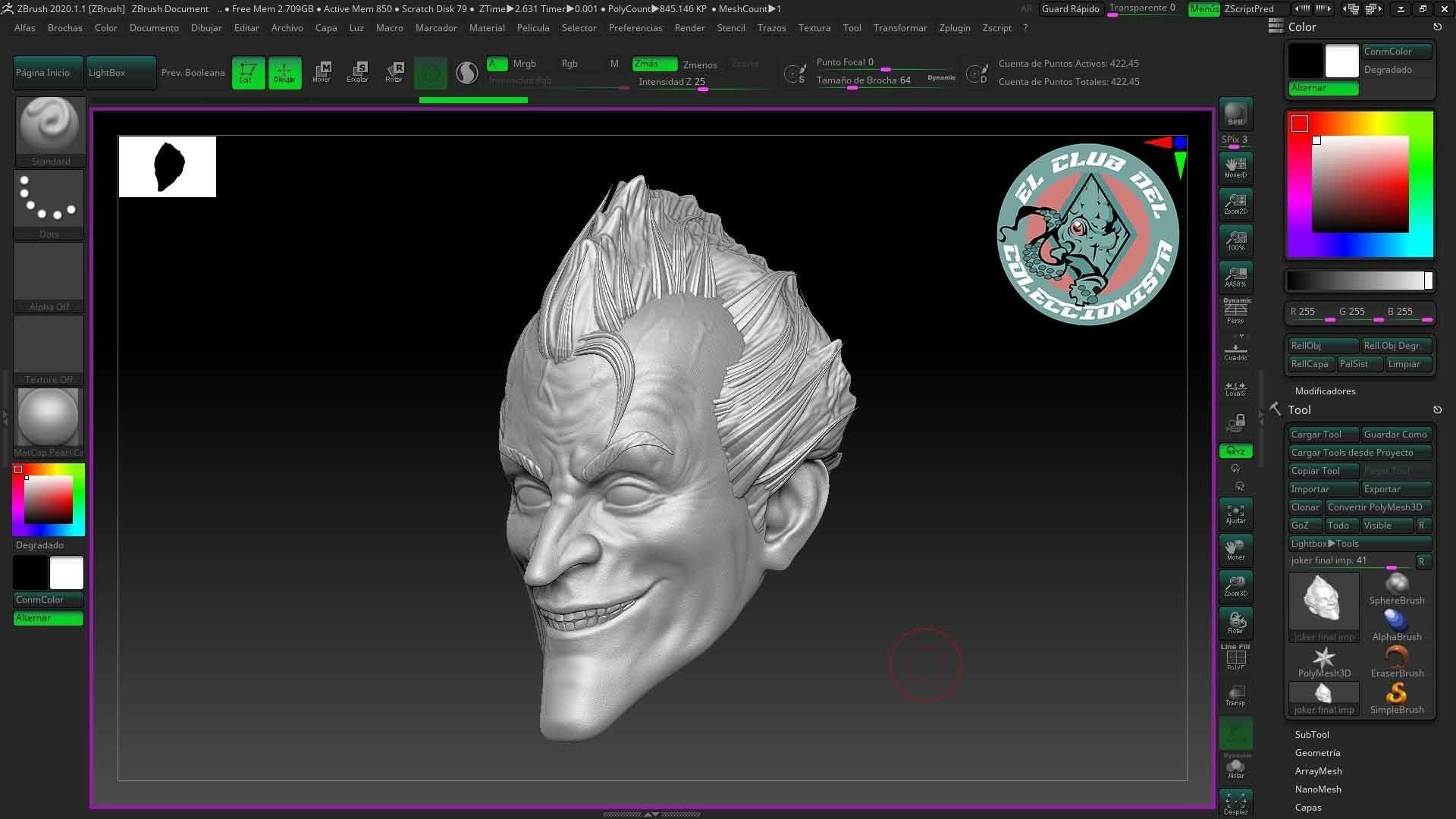 joker head head sculpt  3D print model_2