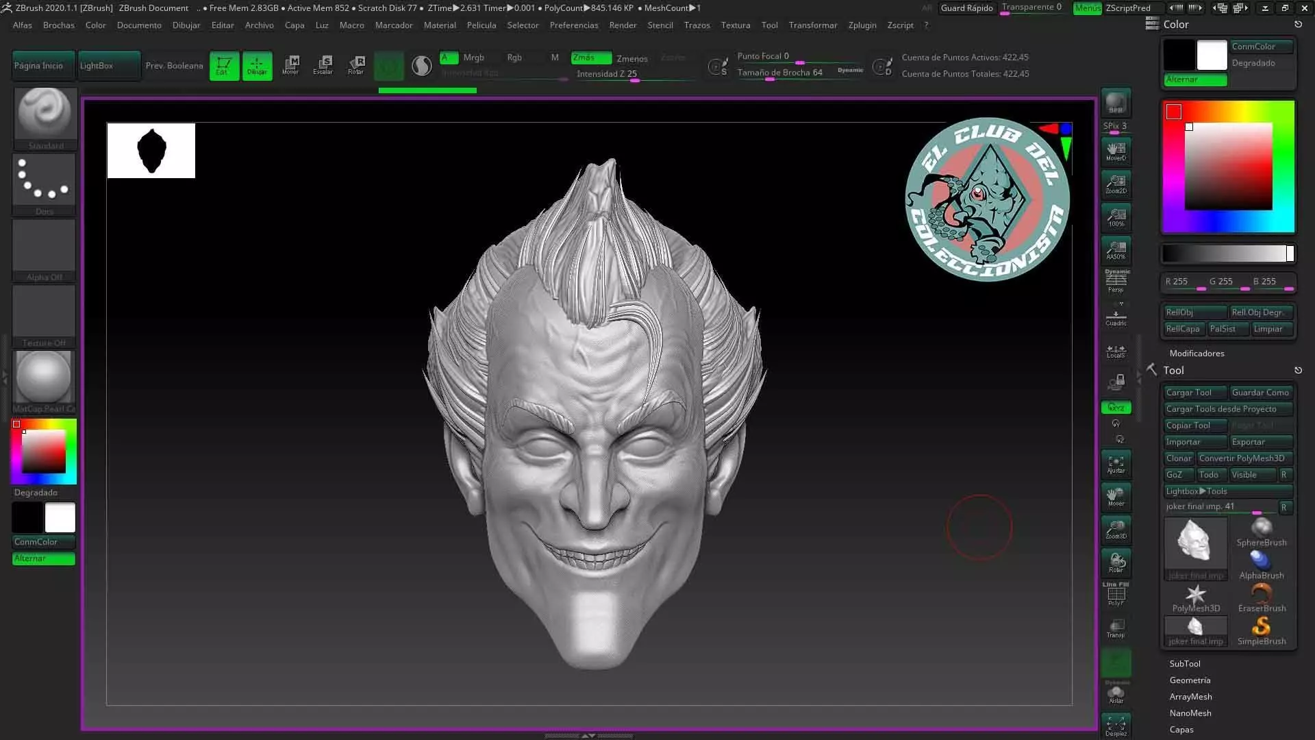 joker head head sculpt  3D print model_0
