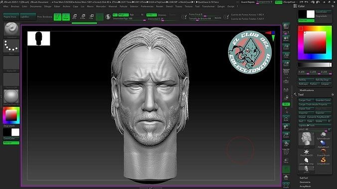 john wick head sculpt 3D print model