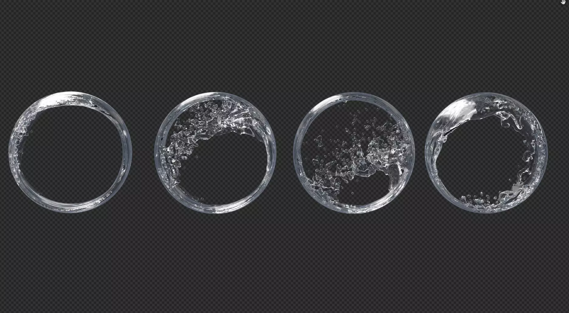 Water Splash  Circle Animation 3D model_0