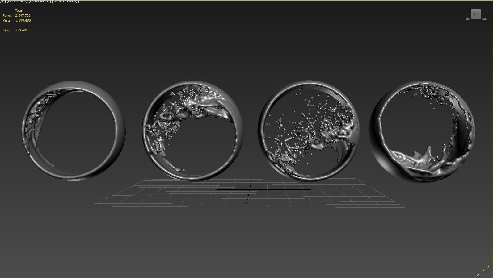 Water Splash  Circle Animation 3D model_7