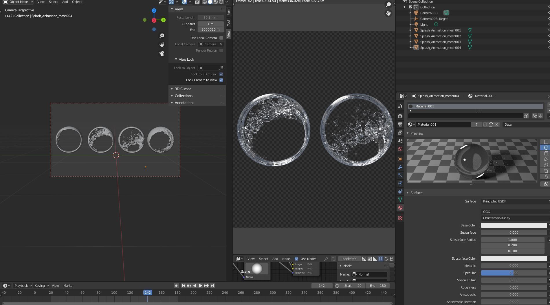 Water Splash  Circle Animation 3D model_2