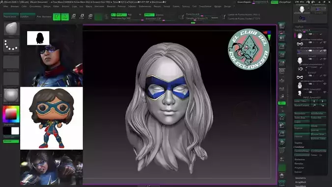 miss marvel head sculpt