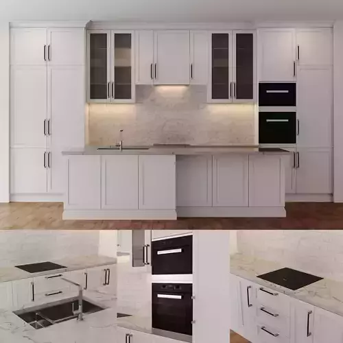 neo classic kitchen with island