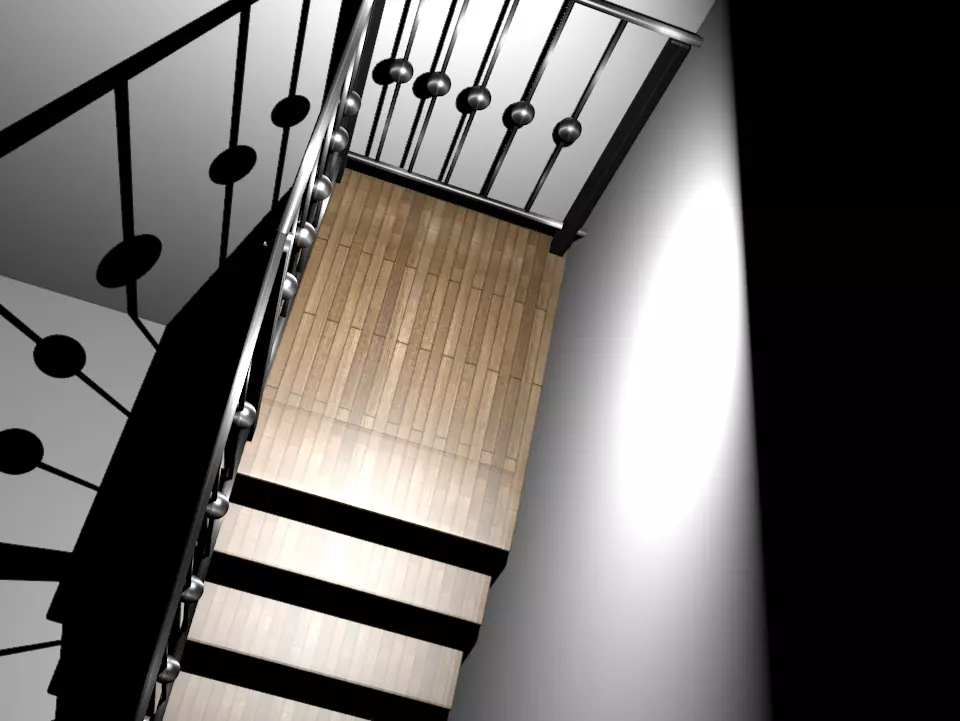 Wooden stairs Free 3D model