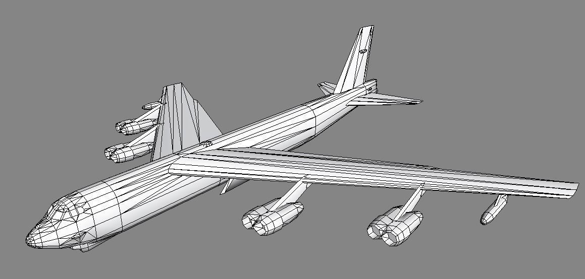 USAF B-52 bomber 3d model low-poly Low-poly 3D model_5