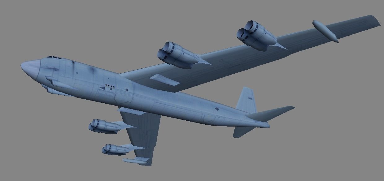 USAF B-52 bomber 3d model low-poly Low-poly 3D model_4