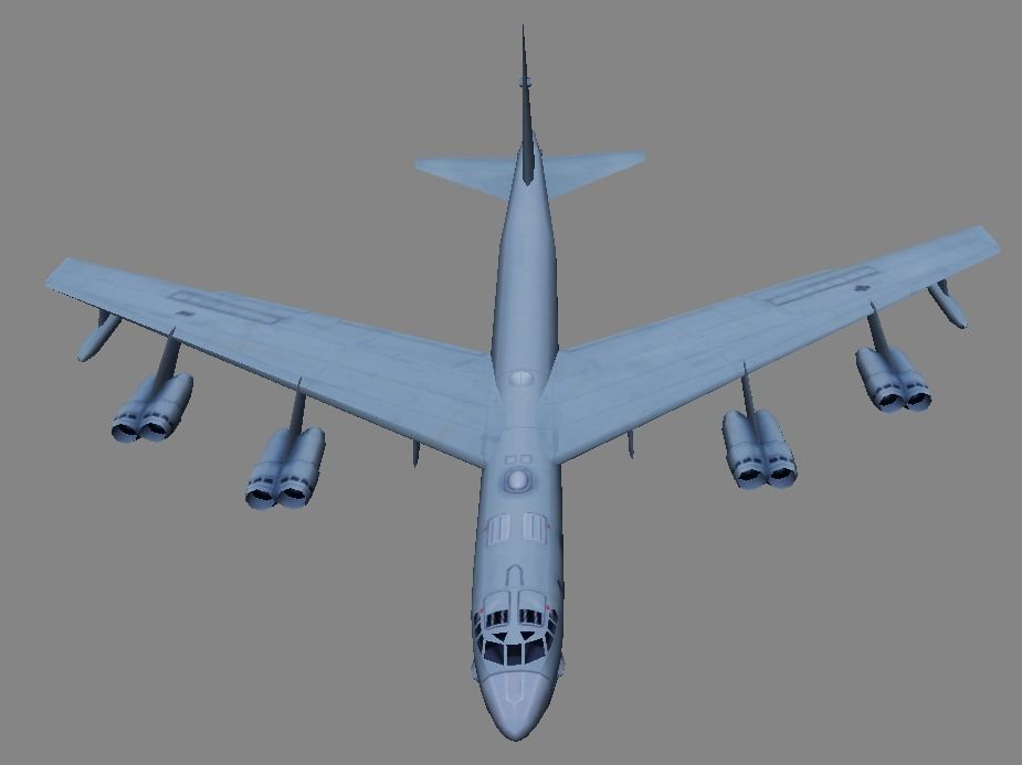 USAF B-52 bomber 3d model low-poly Low-poly 3D model_1