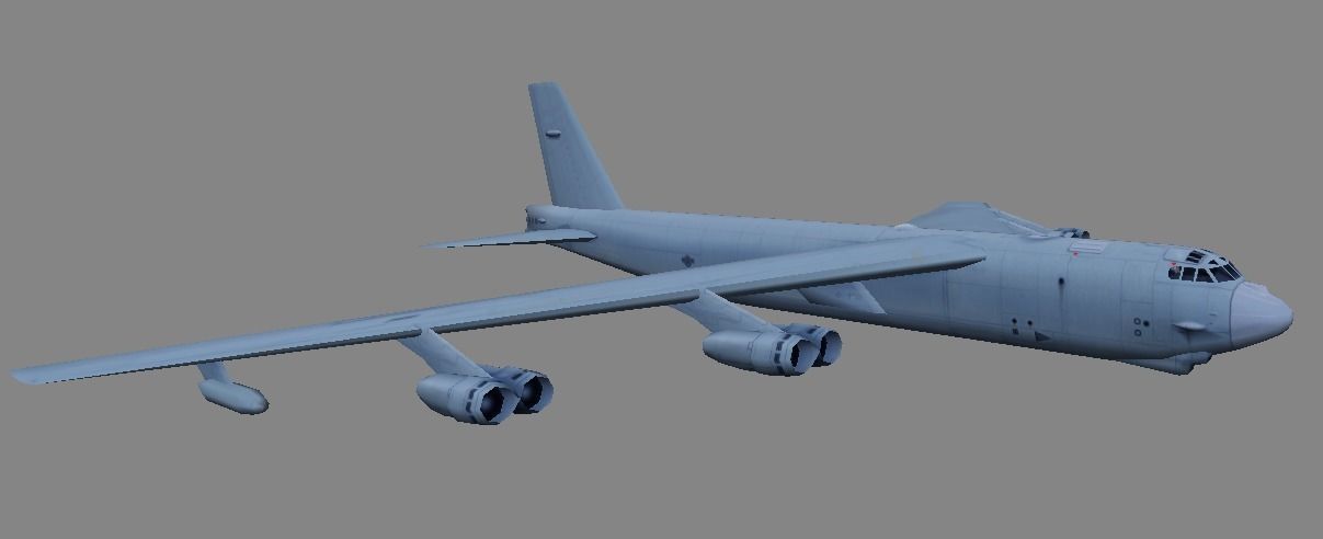 USAF B-52 bomber 3d model low-poly Low-poly 3D model_2
