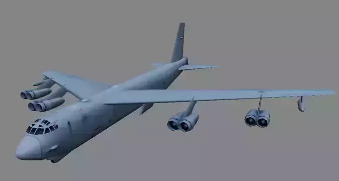 USAF B-52 bomber 3d model low-poly Low-poly 3D model