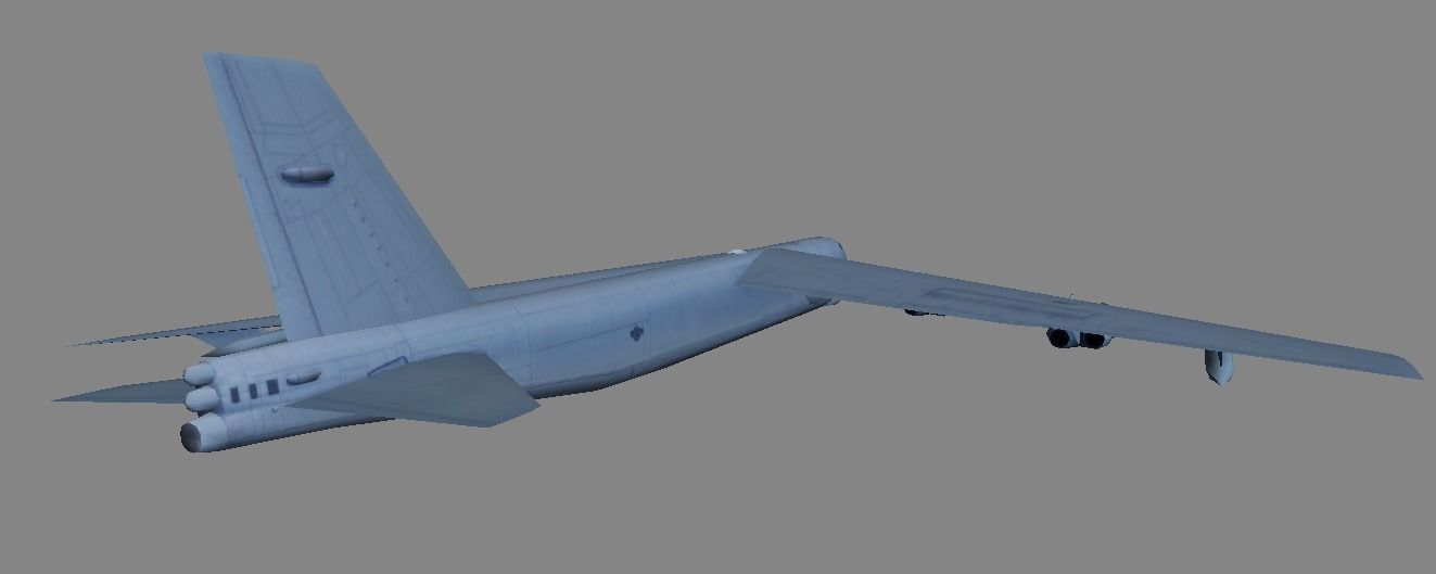 USAF B-52 bomber 3d model low-poly Low-poly 3D model_3