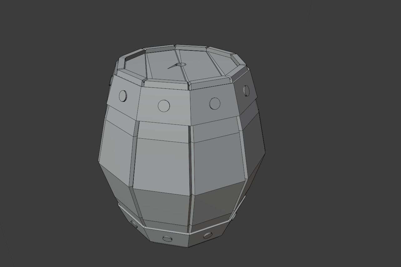 Low Poly Barrel Free low-poly 3D model_3