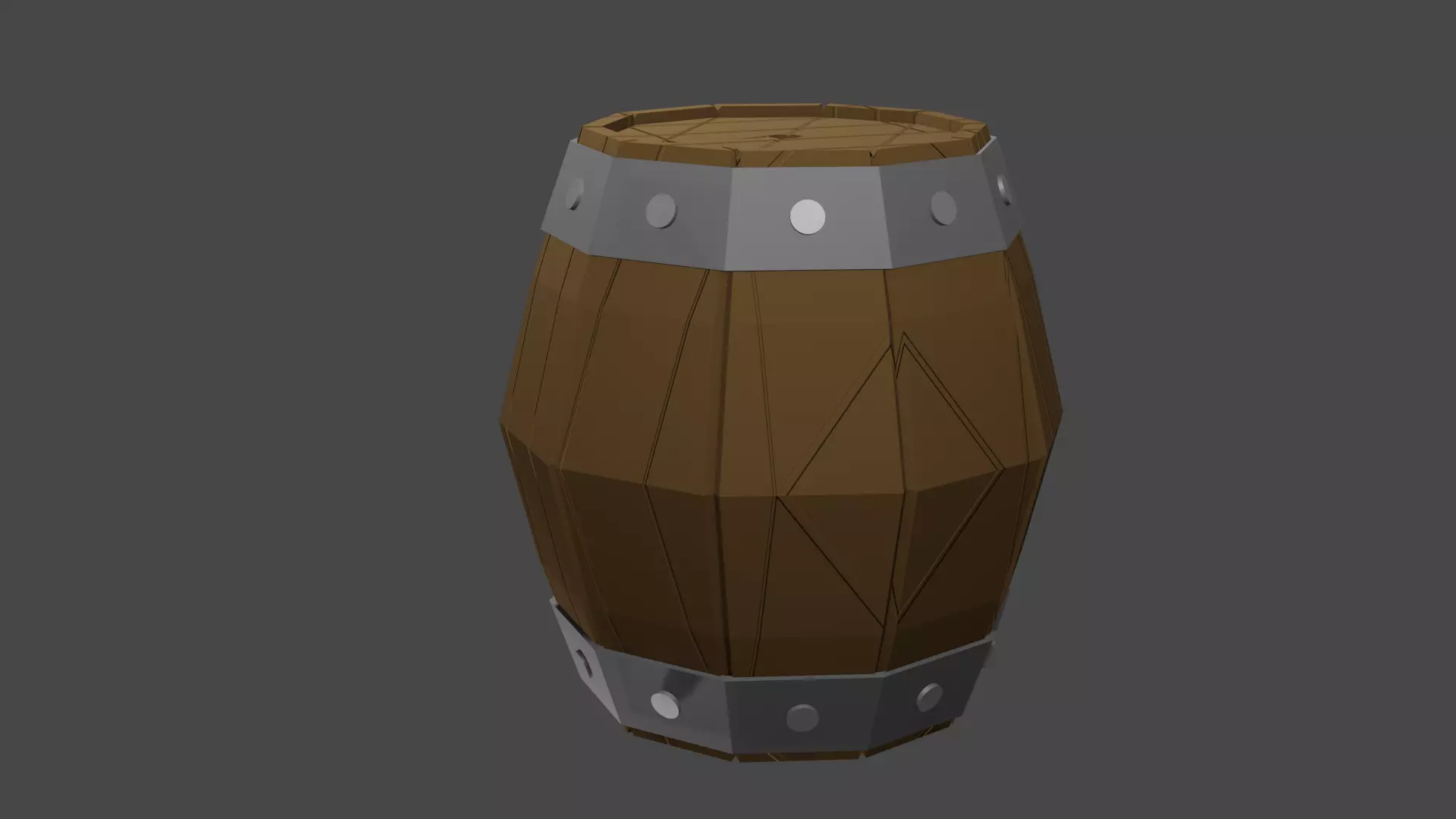 Low Poly Barrel Free low-poly 3D model_0