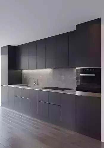 modern kitchen dark gray