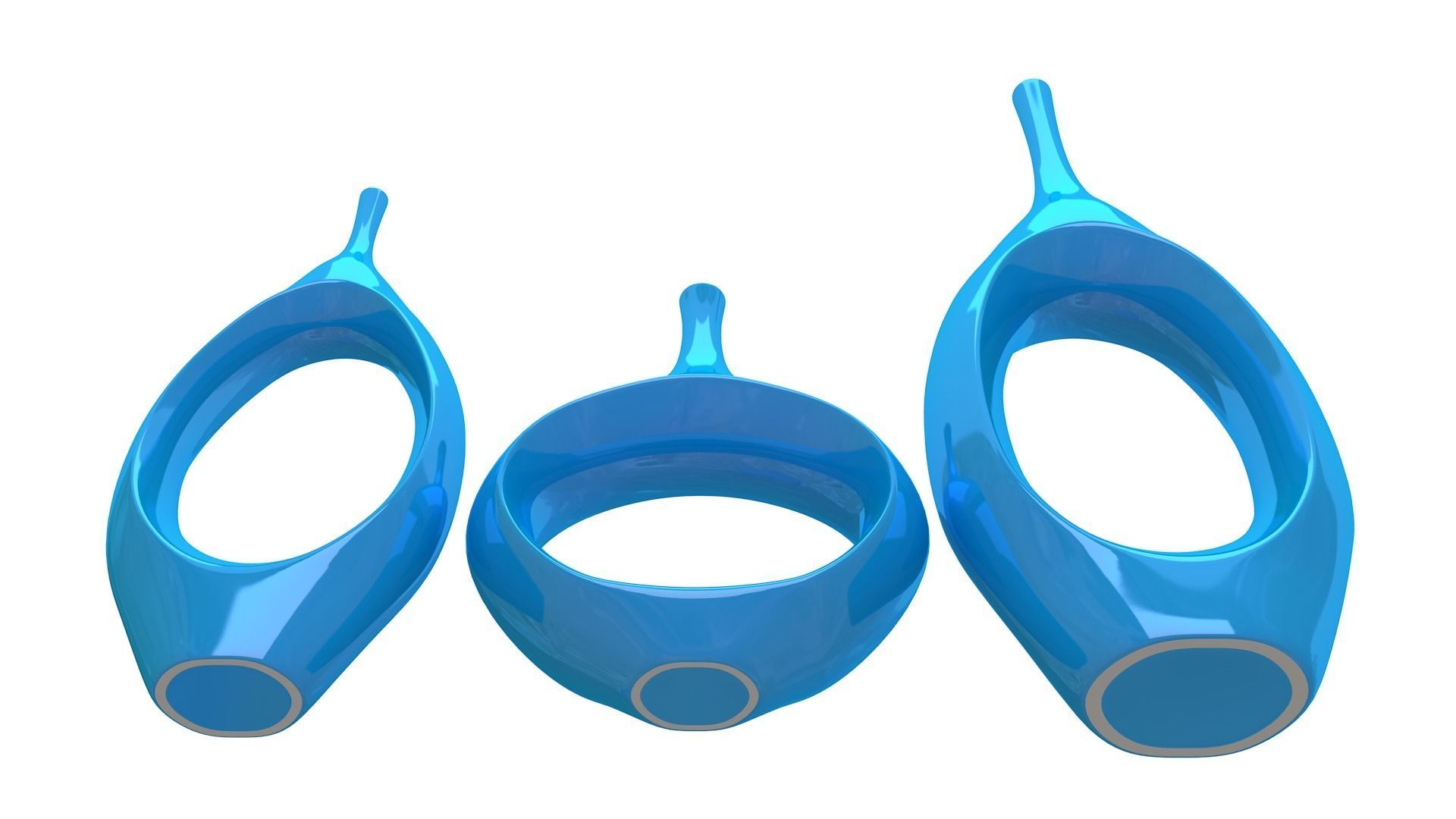 Decor Tabletop Hollowed Vases blue 3D model_4