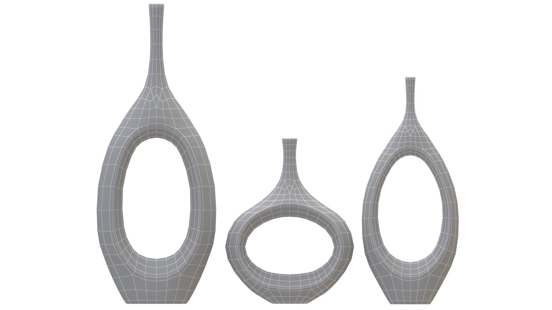 Decor Tabletop Hollowed Vases blue 3D model_8