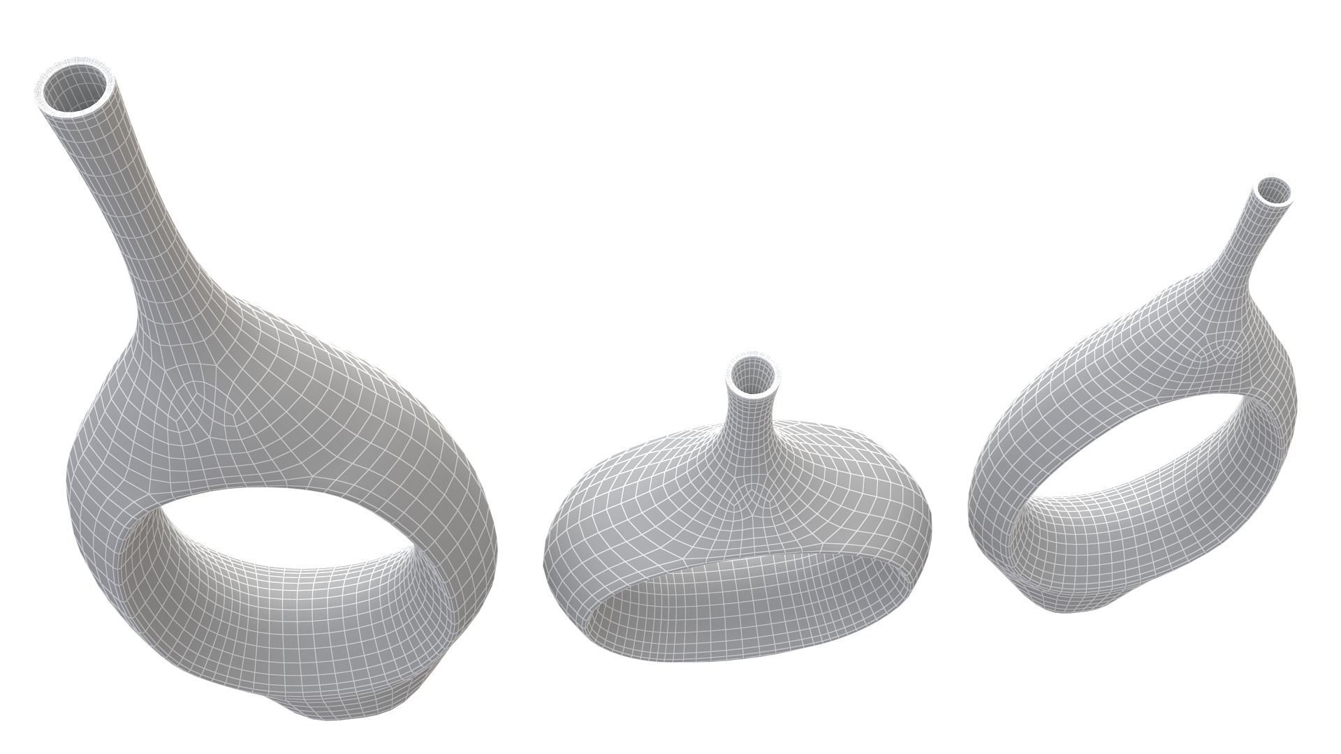Decor Tabletop Hollowed Vases blue 3D model_7