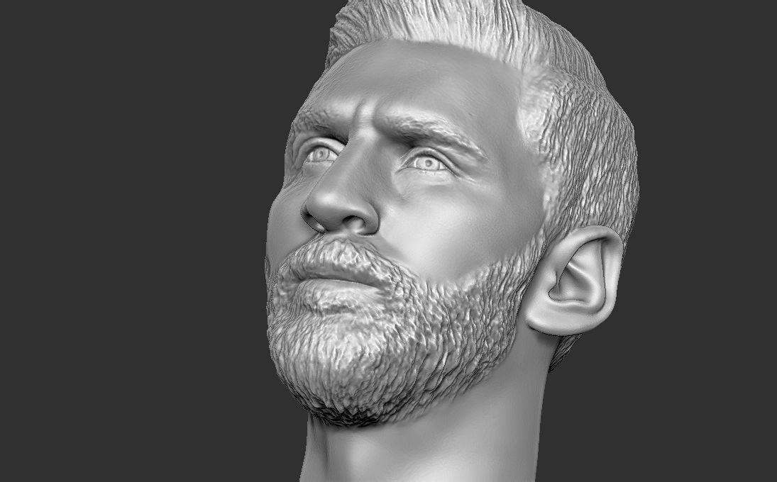 Leo Messi in PSG bust 3D printing ready stl obj formats 3D print model_19