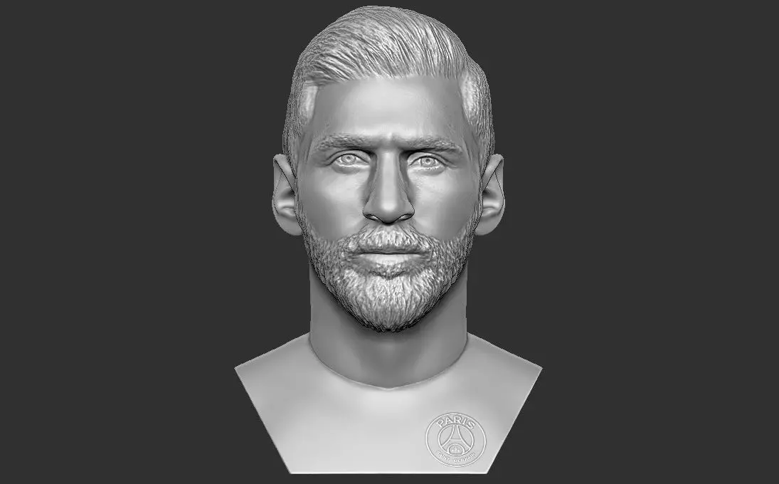 Leo Messi in PSG bust 3D printing ready stl obj formats 3D print model_0