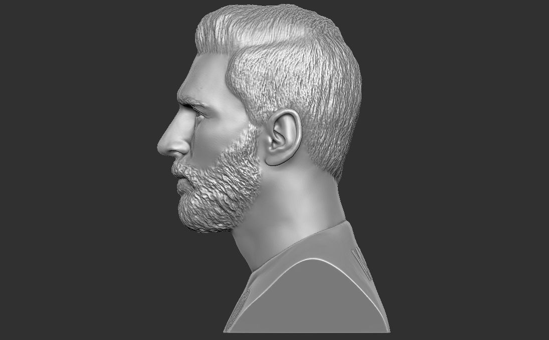 Leo Messi in PSG bust 3D printing ready stl obj formats 3D print model_5