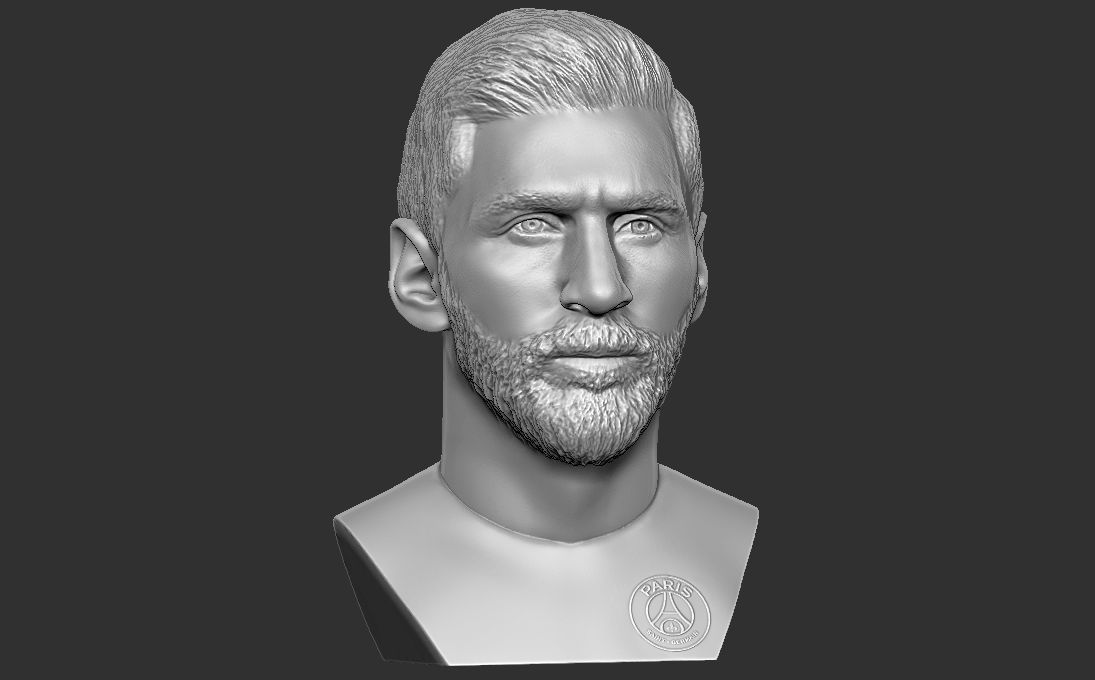 Leo Messi in PSG bust 3D printing ready stl obj formats 3D print model_13