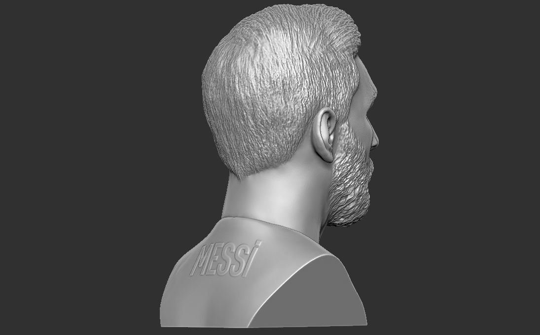 Leo Messi in PSG bust 3D printing ready stl obj formats 3D print model_9