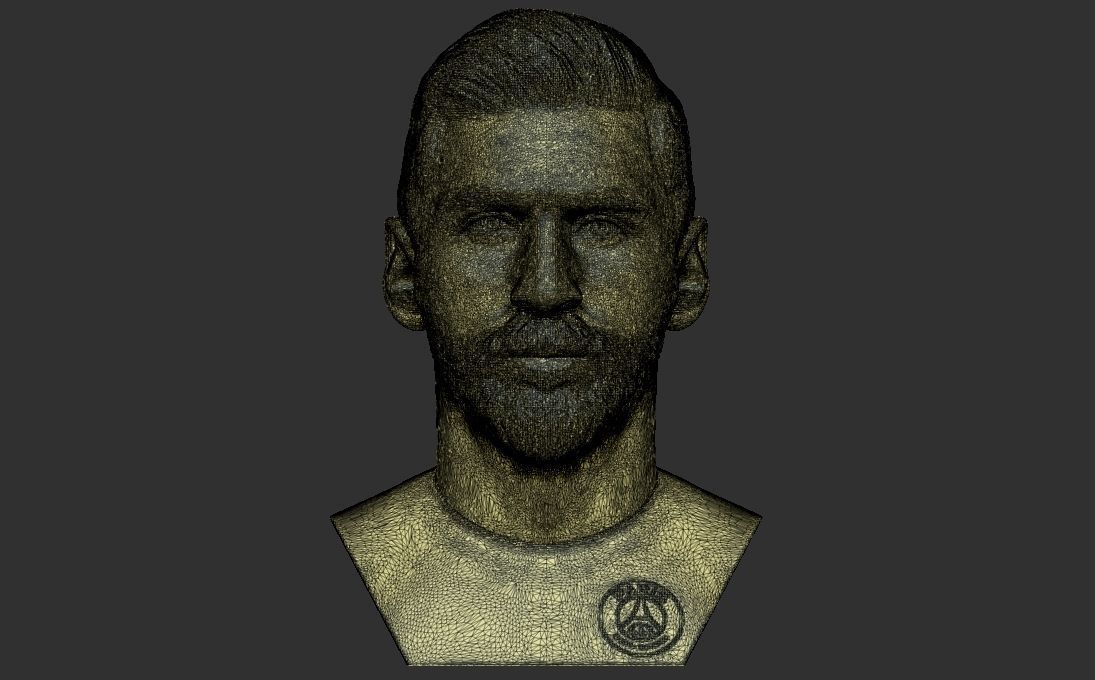 Leo Messi in PSG bust 3D printing ready stl obj formats 3D print model_29