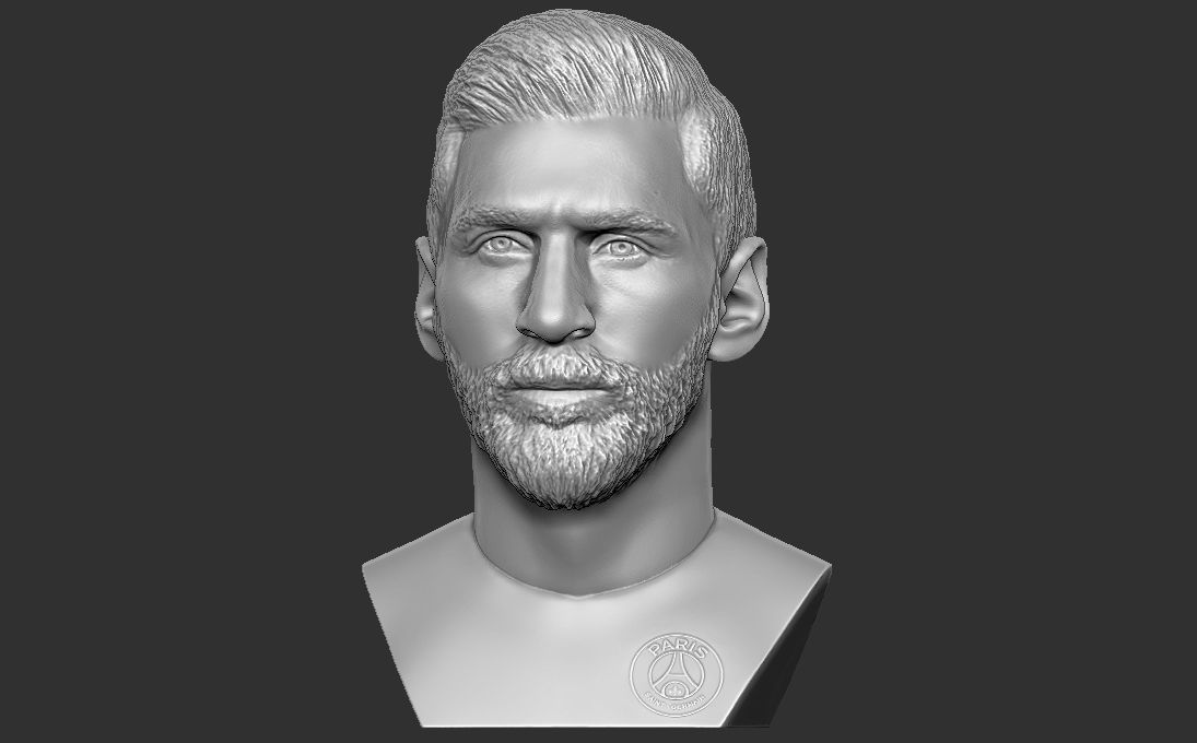 Leo Messi in PSG bust 3D printing ready stl obj formats 3D print model_1