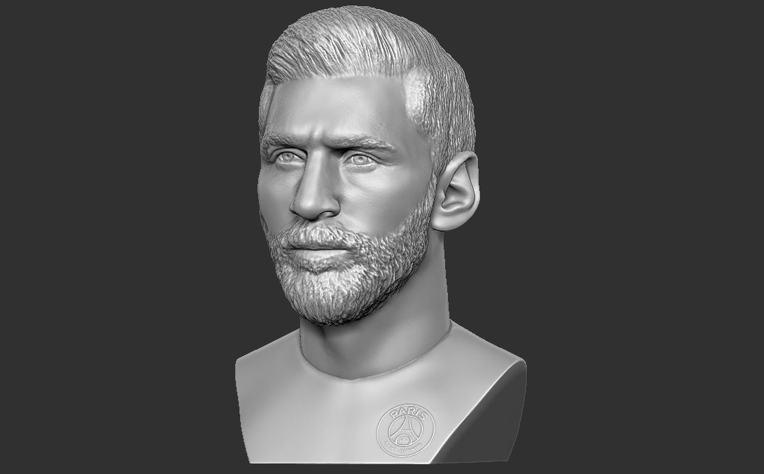Leo Messi in PSG bust 3D printing ready stl obj formats 3D print model_2