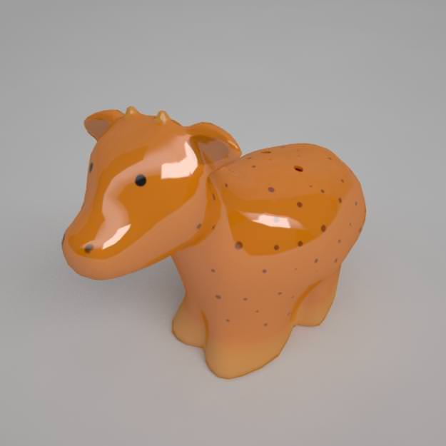 Giraffe salt and pepper shaker 3D model_5