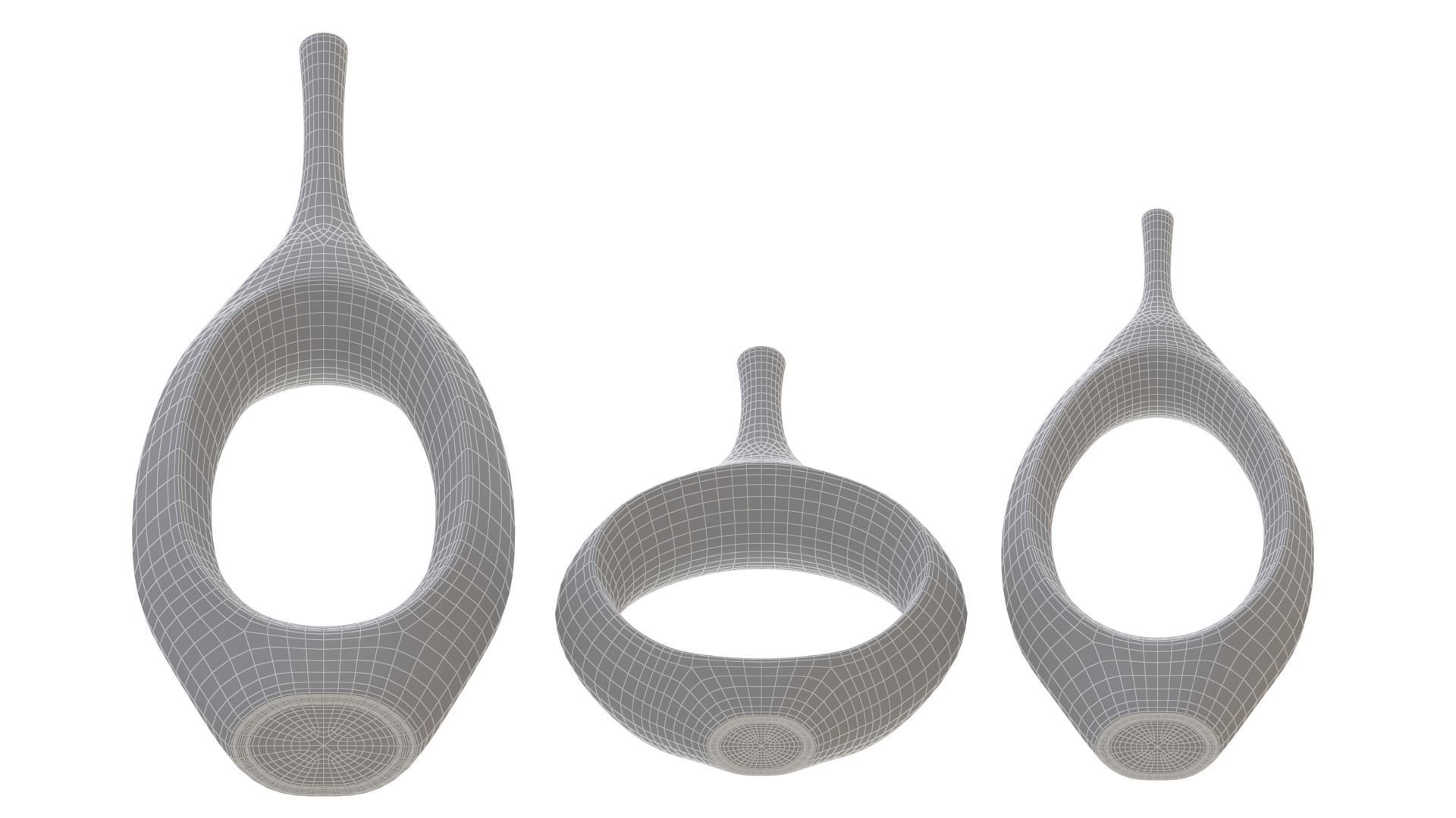 Decor Tabletop Hollowed Vases yellow 3D model_6