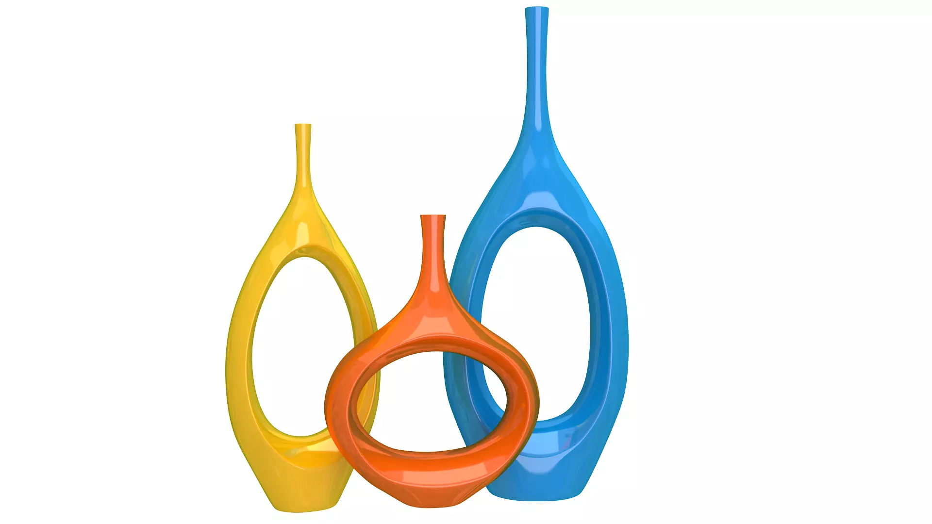 Decor Tabletop Hollowed Vases All Colors 3D model_0