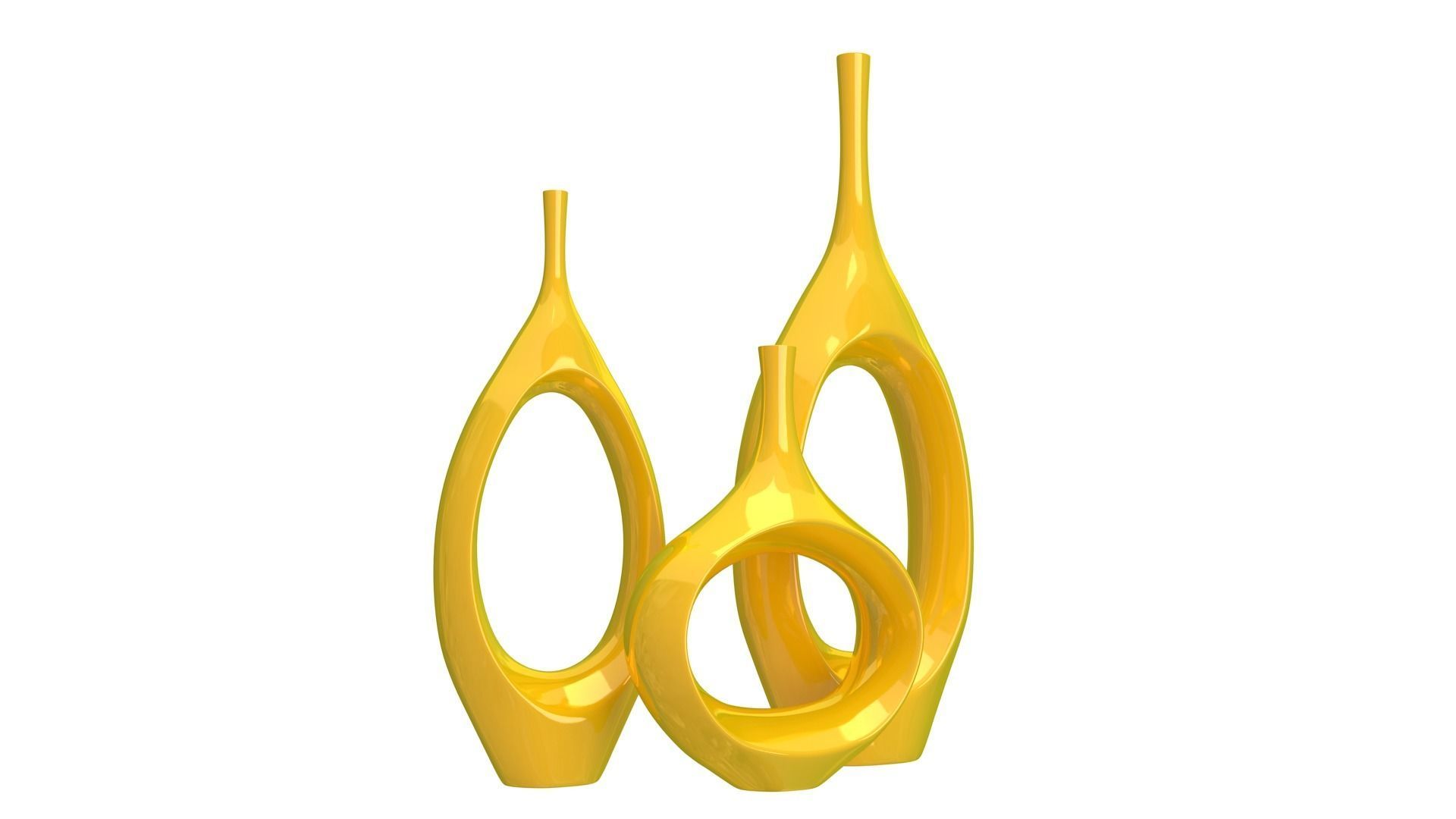 Decor Tabletop Hollowed Vases All Colors 3D model_3