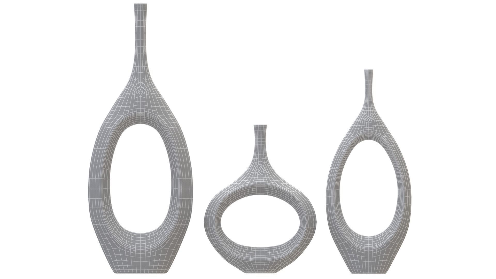 Decor Tabletop Hollowed Vases All Colors 3D model_23