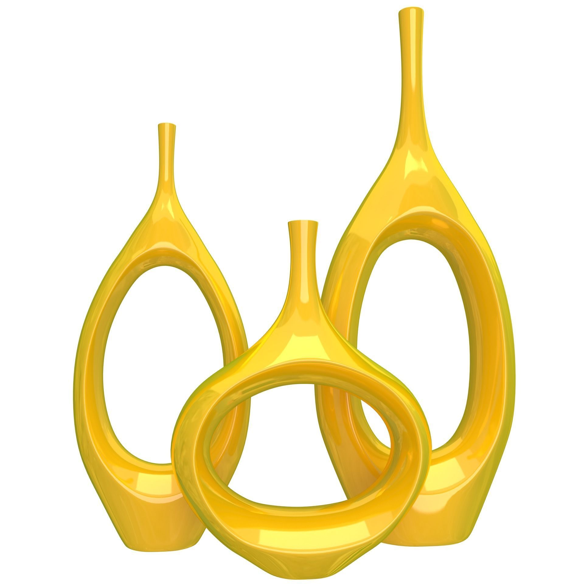 Decor Tabletop Hollowed Vases All Colors 3D model_1