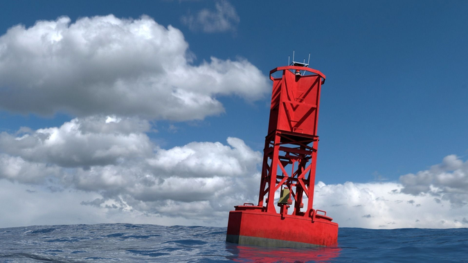 Ocean Buoy Low-poly 3D model