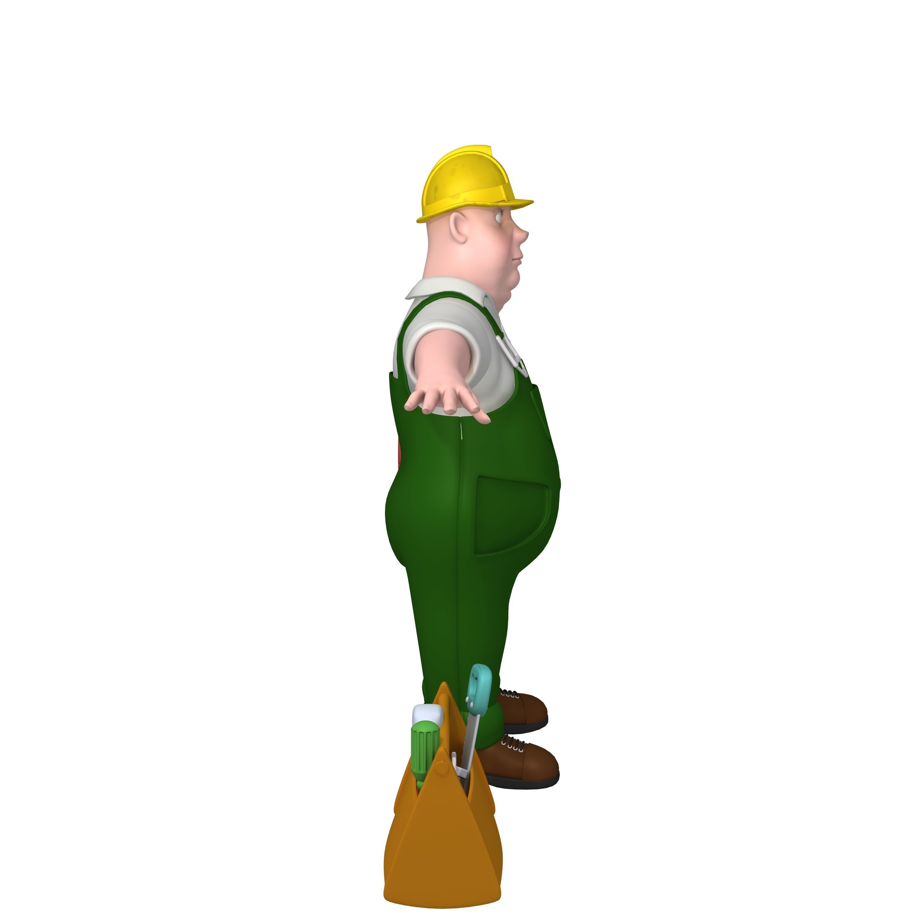 Worker 03 Cartoon 3D model_1