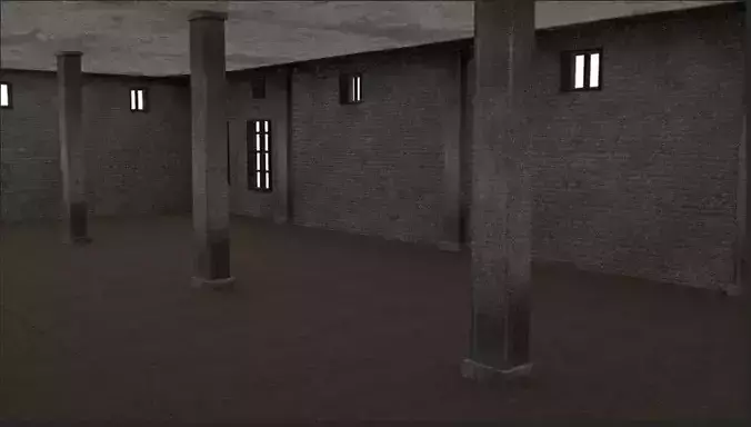 Old Abandoned building Low Poly Interior 3D Model