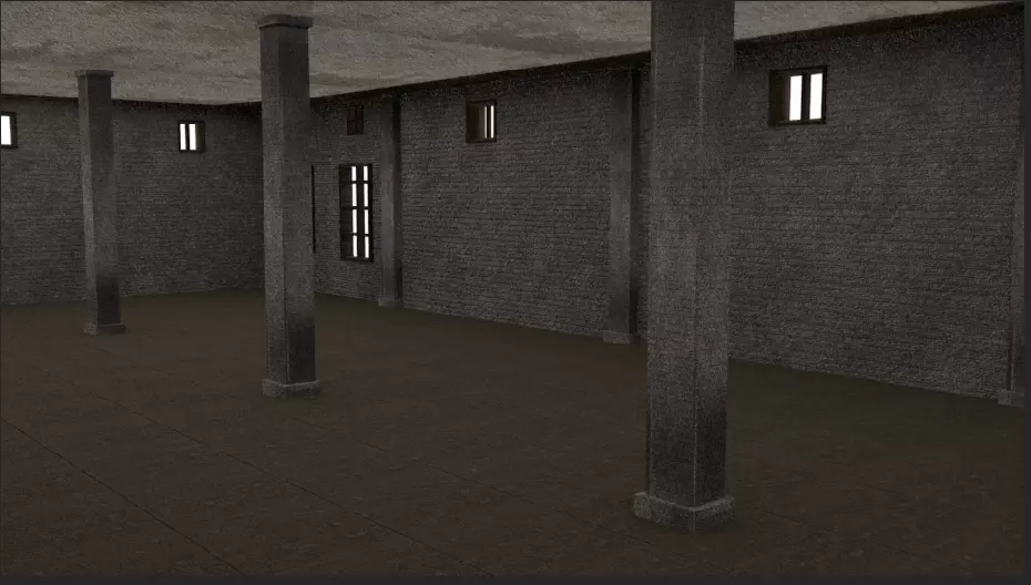 Old Abandoned building Low Poly Interior 3D Model 3D model_0