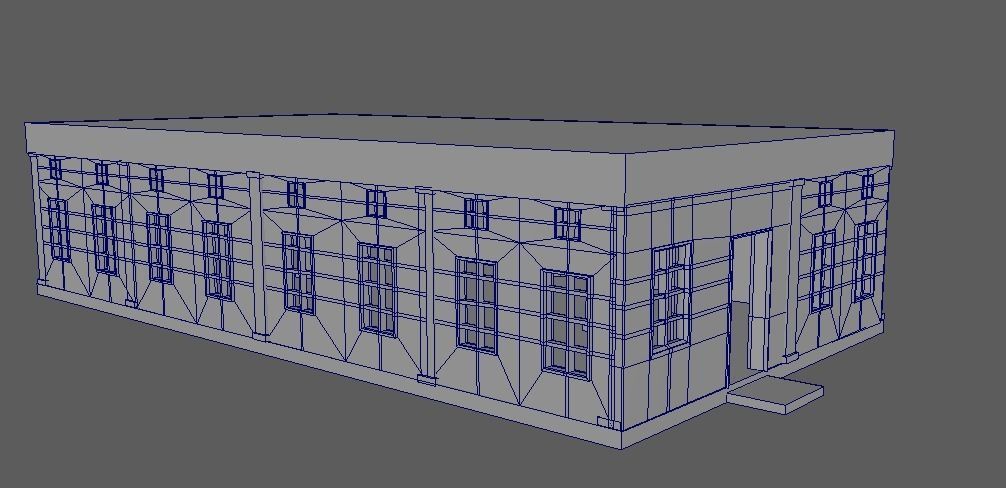 Old Abandoned building Low Poly Interior 3D Model 3D model_4