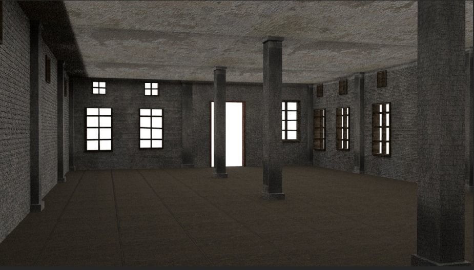 Old Abandoned building Low Poly Interior 3D Model 3D model_2