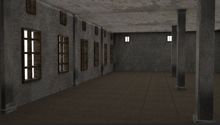 Old Abandoned building Low Poly Interior 3D Model 3D model_3